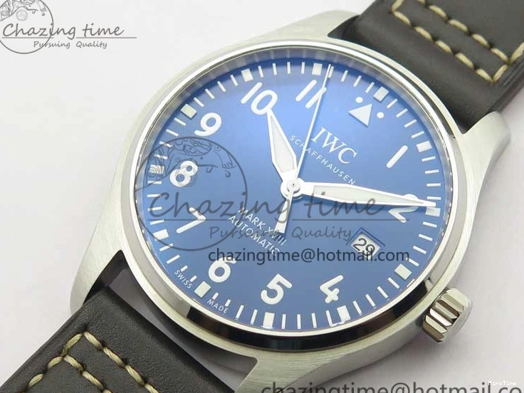 MIROTIME 0419 MARK XVIII Le Petit Prince IW327004 SS FKF 1:1 Best Edition Blue Dial On Brown Leather Strap Trendsetting 7117